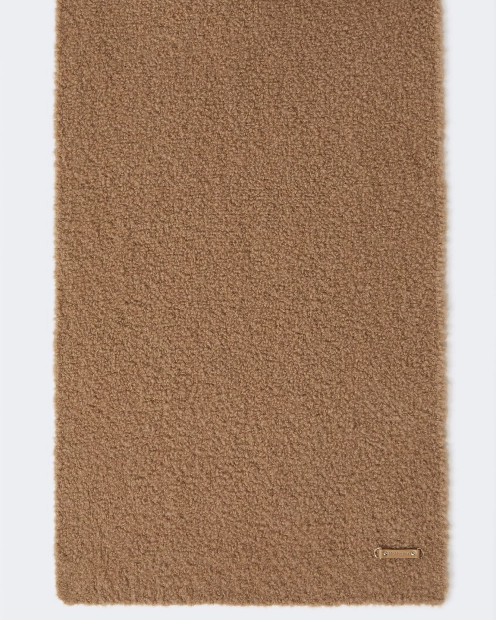 Cachecol em lã de camelo e seda com efeito bouclé