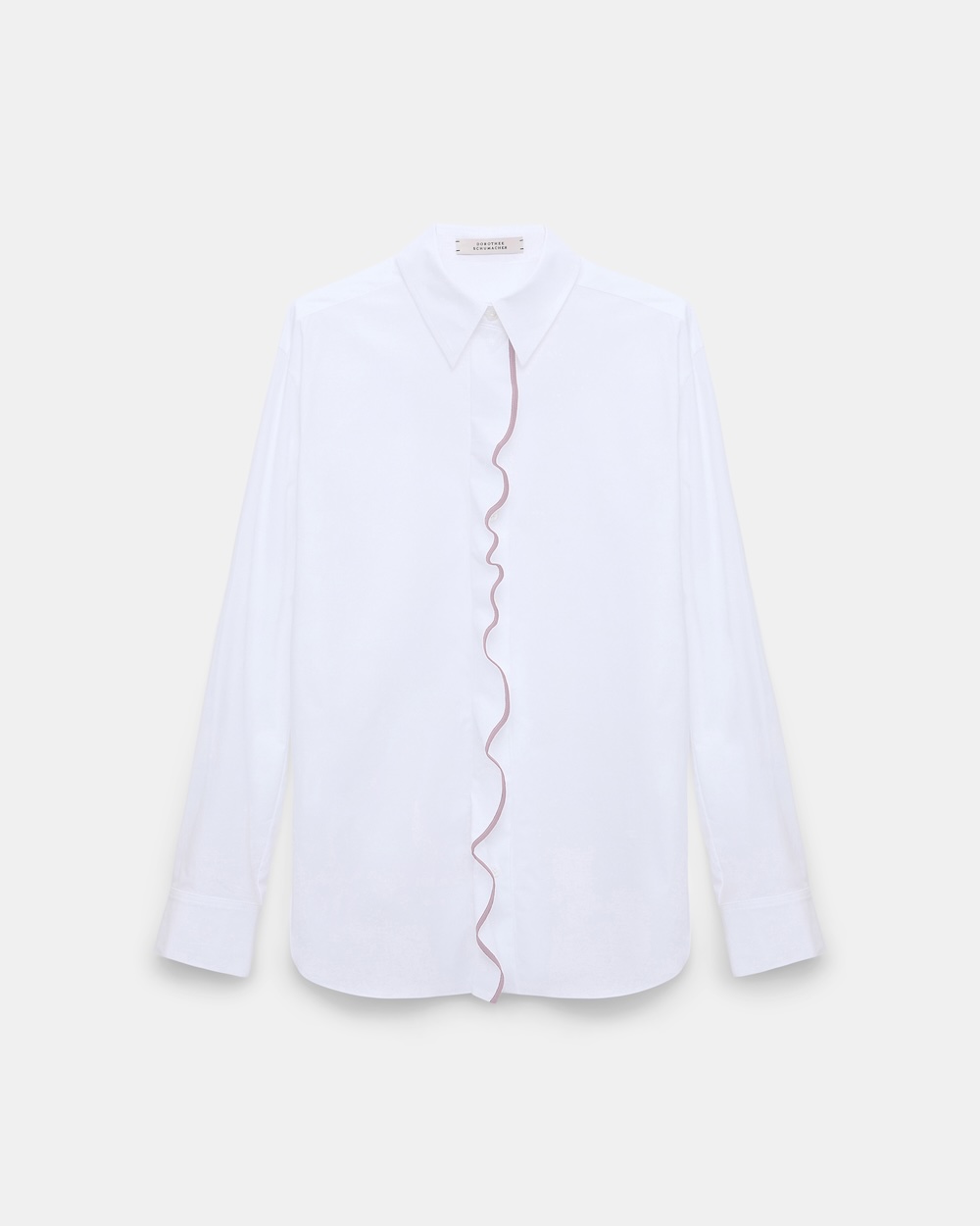 Camisa em popelina de algodão com folho