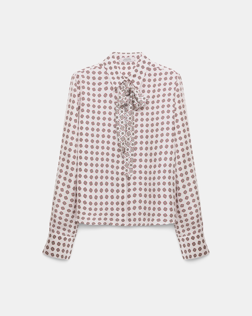 Blusa em sarja de seda estampada