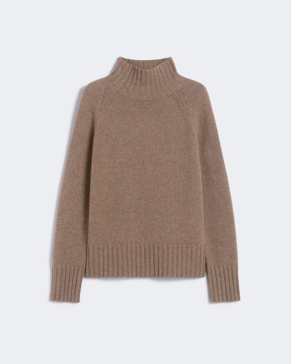 Camisola gola alta em malha de lã e caxemira