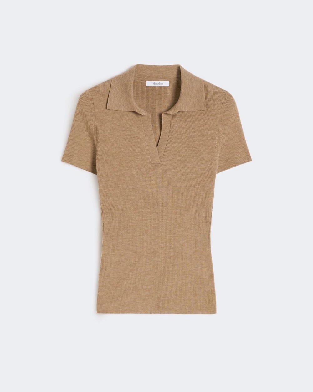 Polo em malha de lã canelada