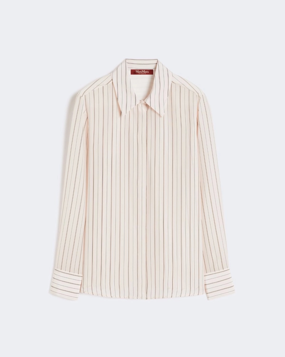 Camisa em crepe de chine de seda estampada