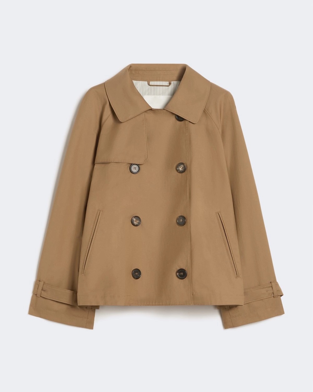 Trench coat curta em sarja hidrorrepelente