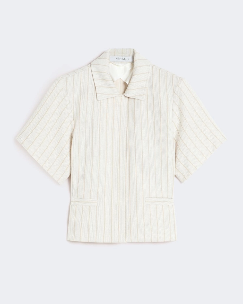 Casaco em malha piqué risca de giz