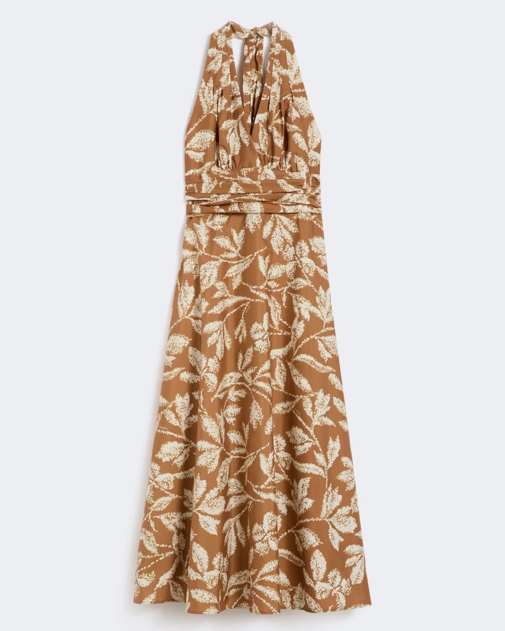 Vestido longo em popelina estampada