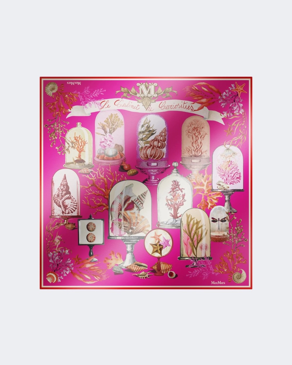 Lenço oversized em seda estampada