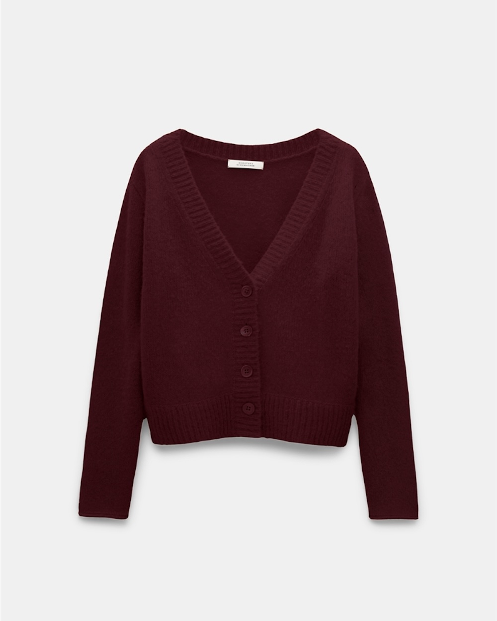 Cardigan de macia caxemira com decote V profundo