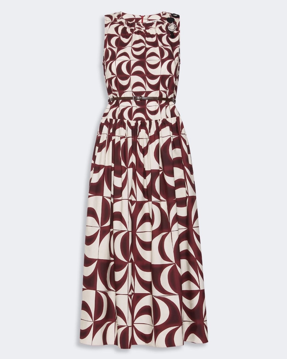 Vestido em popelina de algodão estampado