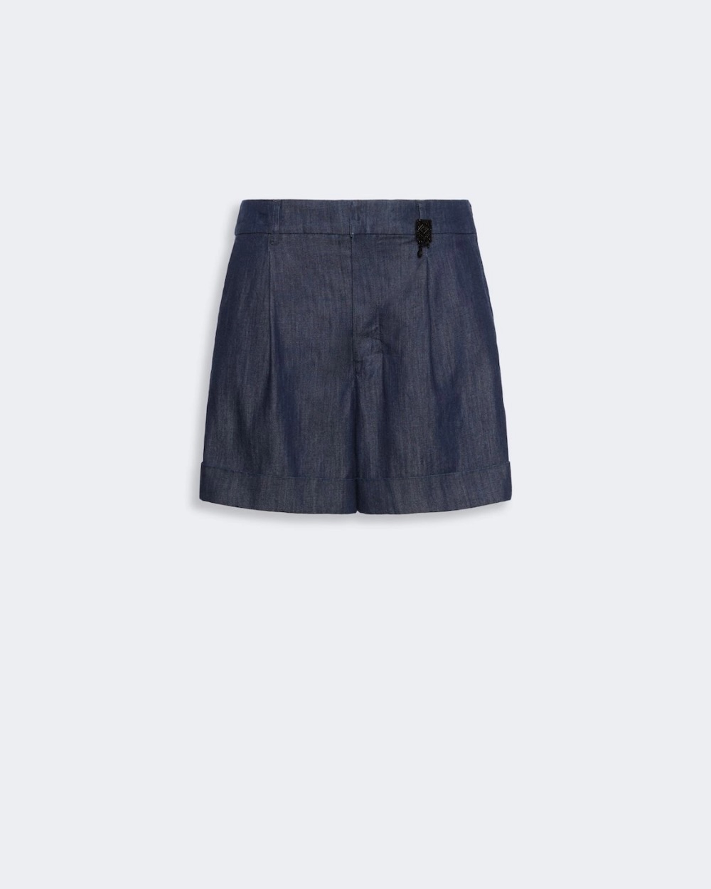 Calções em denim de algodão