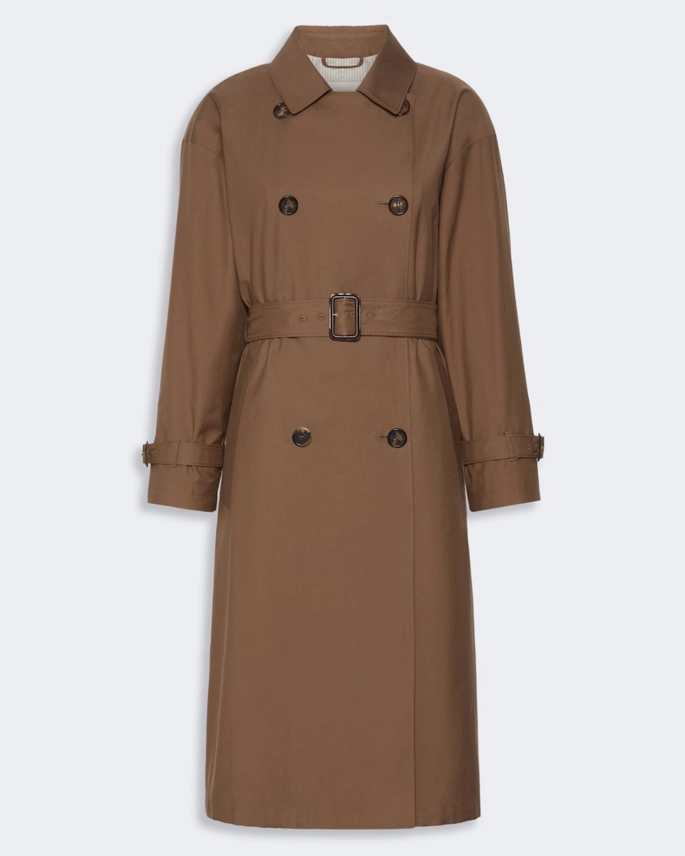 Gabardine midi em sarja de algodão hidrorrepelente
